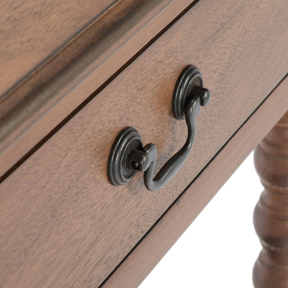 Athena Farmhouse 40" Brown Wood Console Table with Storage