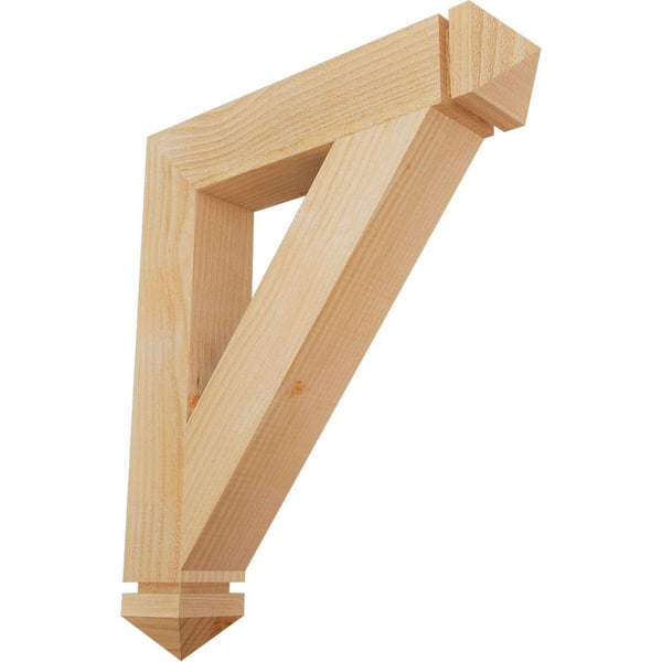 Ekena Millwork 4 in. x 26 in. x 22 in. Douglas Fir Traditional Arts and Crafts Rough Sawn Bracket