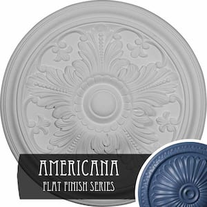 5/8" x 16-7/8" x 16-7/8" Polyurethane Vienna Ceiling Medallion, Hand-Painted Americana