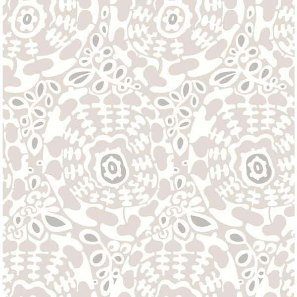 A-Street Prints Divine Abstract Medallion Grey Nonpasted Non Woven Wallpaper Sample