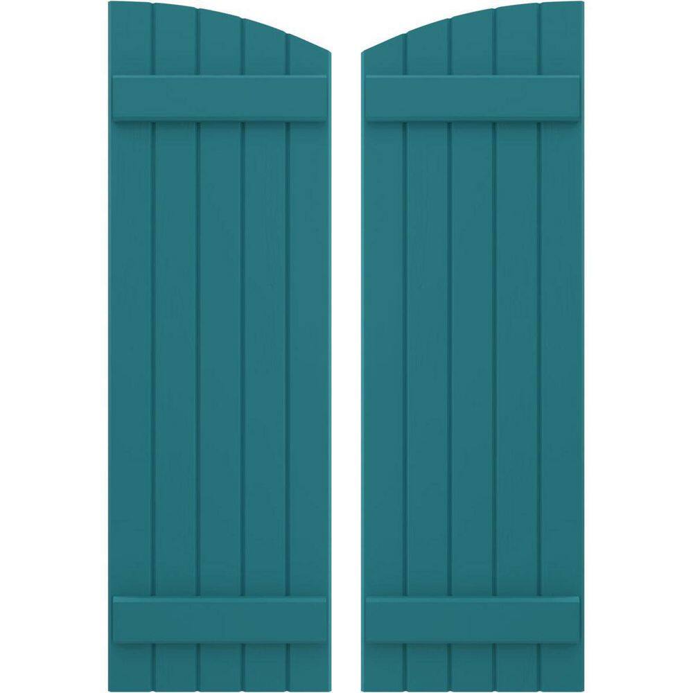 17-1/2 in. W x 41 in. H Americraft Exterior Real Wood Joined Board and Batten Shutters with Elliptical Top Antigua price history on PriceWatchPro