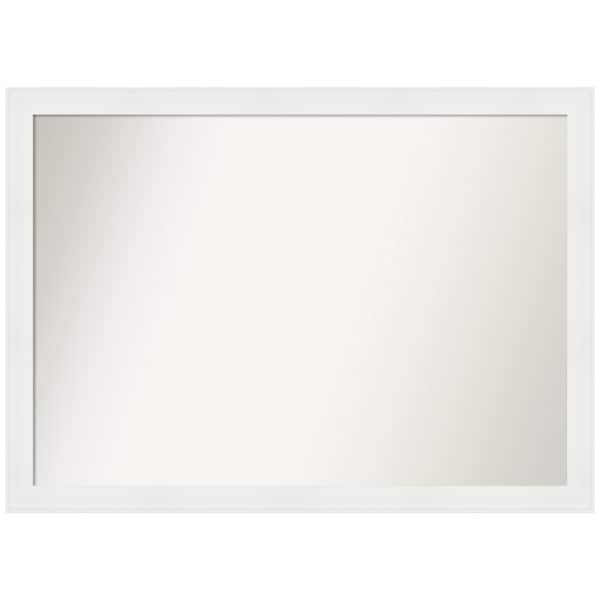 Amanti Art Vanity White Narrow 43.5 in. x 31.5 in. Custom Non-Beveled Recycled Polystyrene Framed Bathroom Vanity Wall Mirror