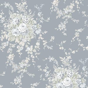 Rachel Ashwell Garden Floral Slate Grey Wallpaper