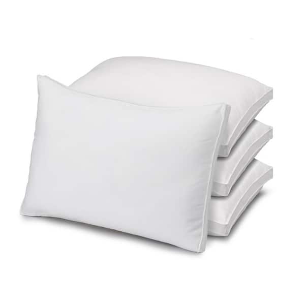 ELLA JAYNE Soft Gusseted Plush Gel Fiber Filled Allergy Resistant King Size Pillow Set of 4