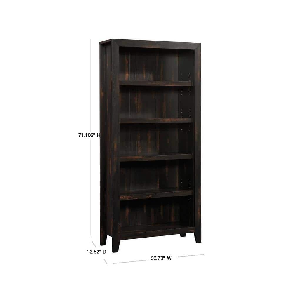 Dakota Pass Char Pine Adjustable 5-Shelf Wood Bookcase