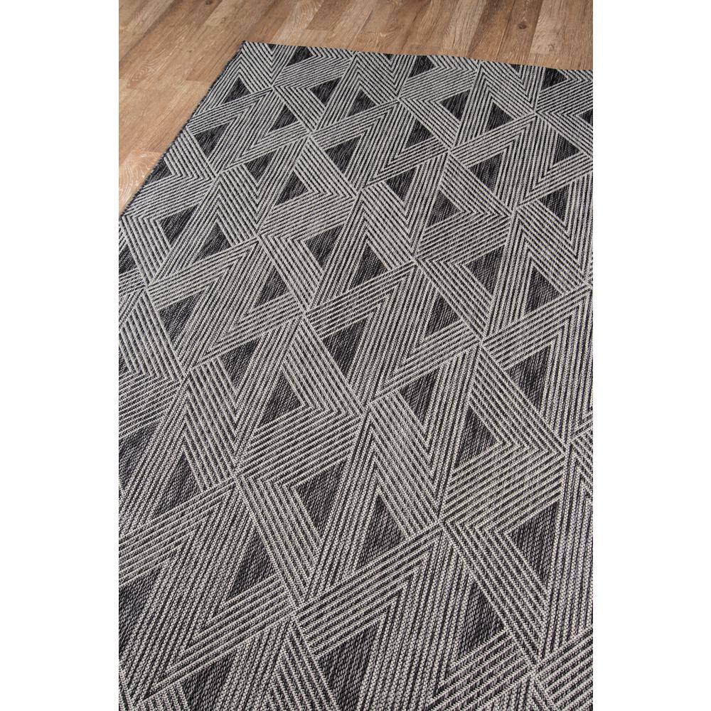 Contemporary Geometric Black Synthetic 2'7" x 7'6" Runner Rug