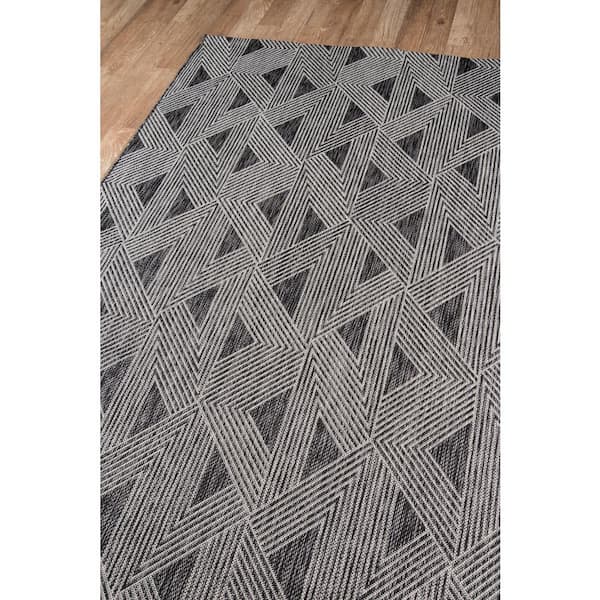 Sardinia Charcoal 2 ft. 7 in. x 7 ft. 6 in. Indoor/Outdoor Runner Rug
