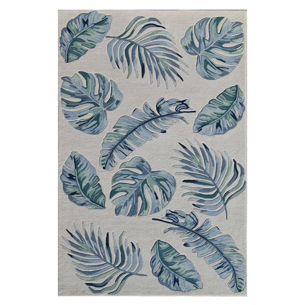 MILLERTON HOME Kai Ivory 5 ft. x 8 ft. Coastal and Contemporary Hand-Tufted Wool Area Rug