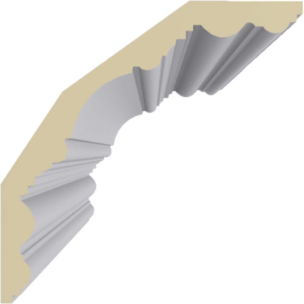 Polyurethane Foster Cove Crown Moulding in White Finish