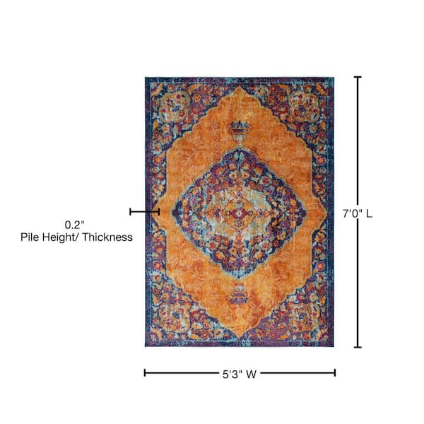 Hauteloom Bosphorus Area Rug - Clearance | Mosaic Medallion Rug - 5'3 x 7'3 Rectangle