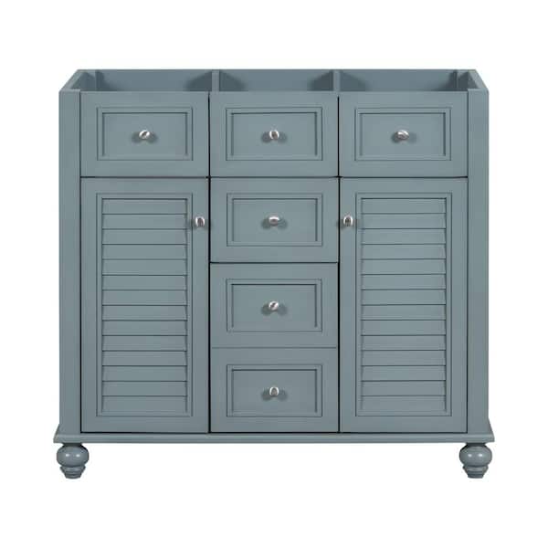 Unbranded 36 in. W x 18 in. D x 33 in. H Bath Vanity Cabinet without Top in Blue