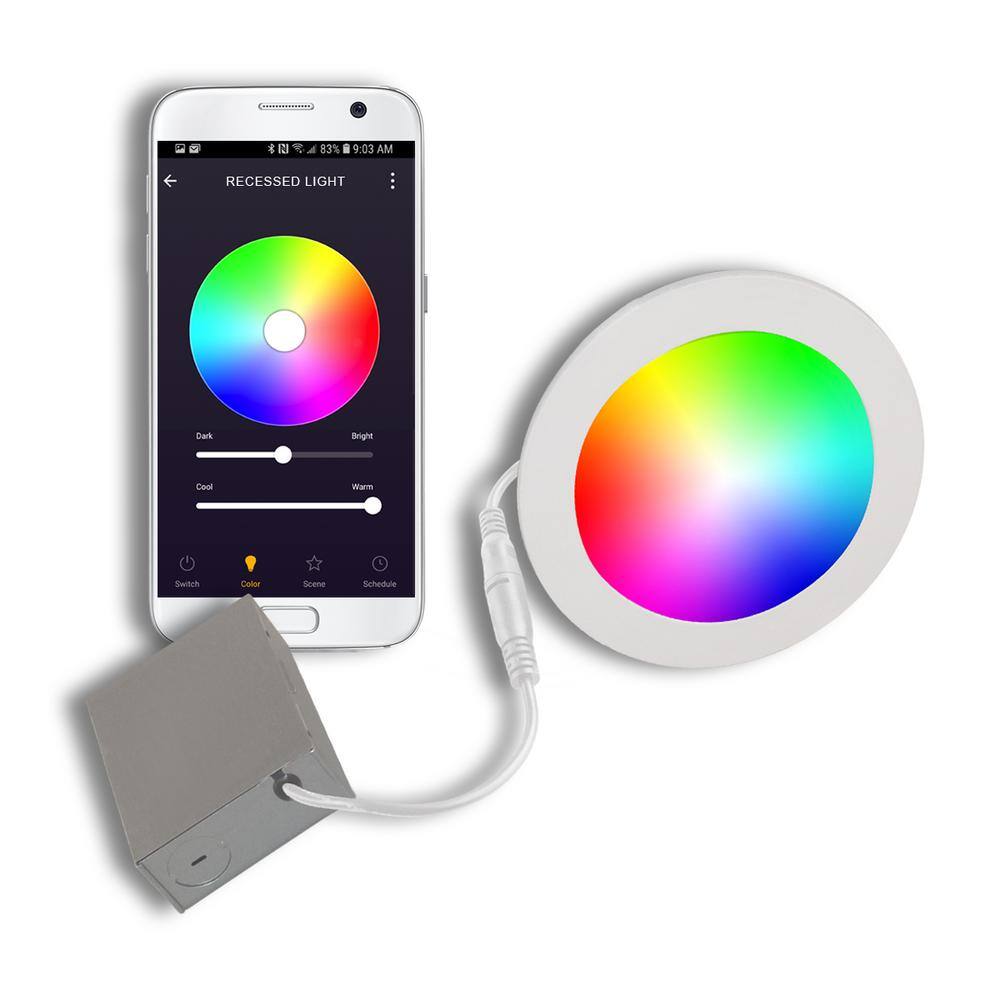 6.75'' White Matte LED Recessed Lighting Kit with Smart Control