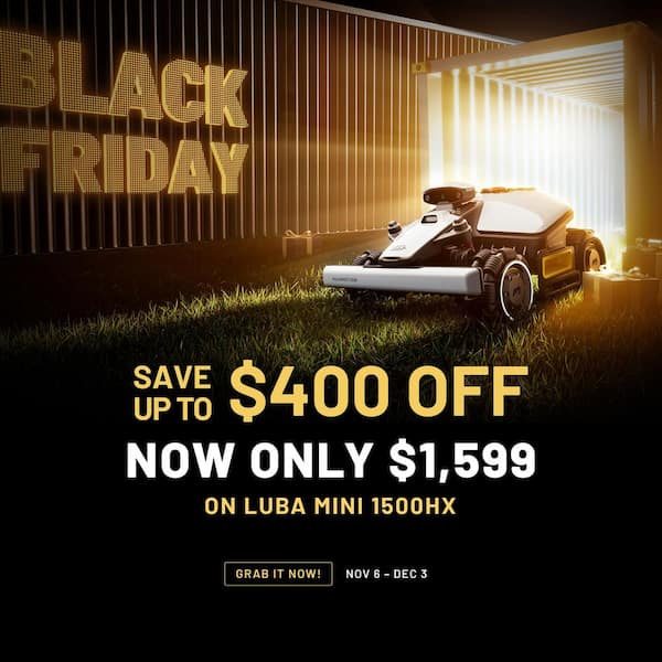 LUBA mini AWD 1500H 7.9 in. Robot Lawn Mower (1/3 Acre) Adjustable Cutting Height (2. 2in-4. 0in), UltraSense AI Vision