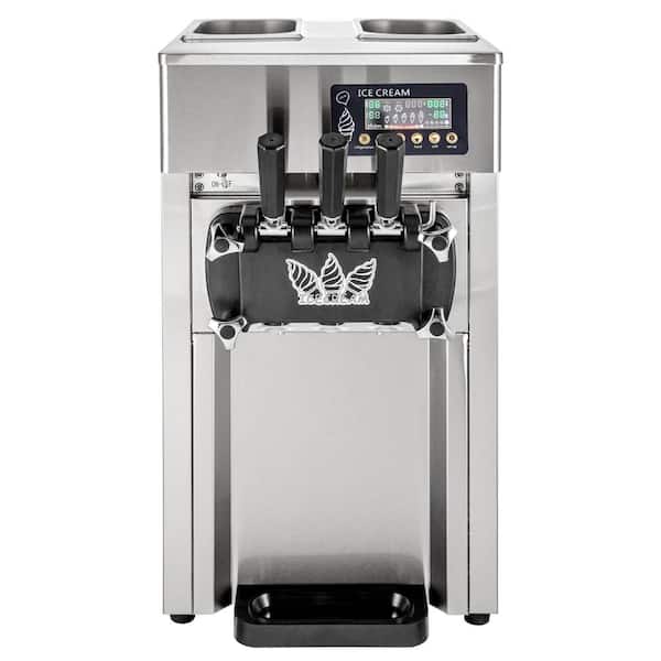 22L/H Stainless Steel 3 Flavor Table Top Soft Ice Cream Machine Maker 