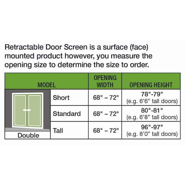 Weather Star - 72 in. x 80 in. Brisa White Standard Double Retractable Screen Door Kit