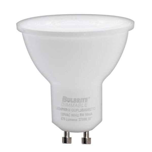 Bulbrite 60-Watt Equivalent Soft White Light PAR16 Dimmable Twist & Lock Bi-Pin LED Light Bulb