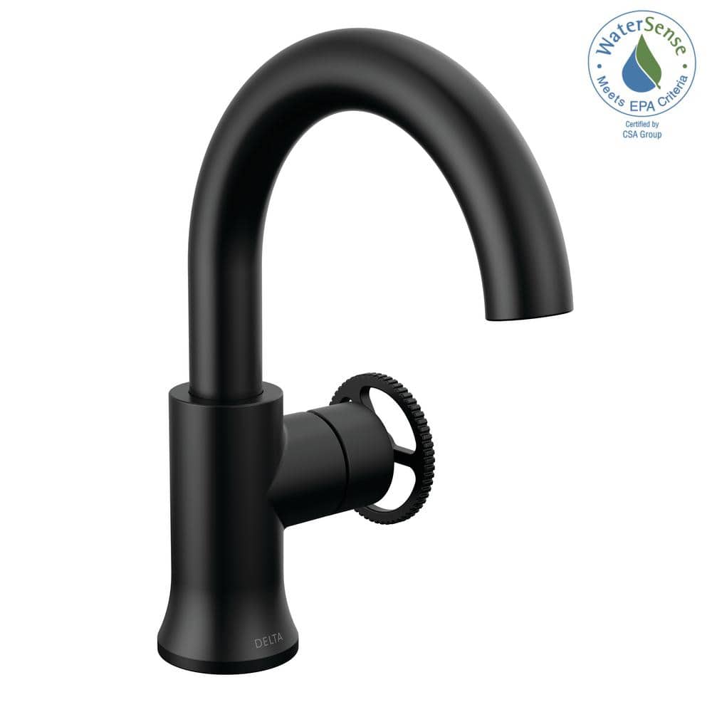 Sleek Modern 8'' Stainless Steel Single Hole Bathroom Faucet in Matte Black