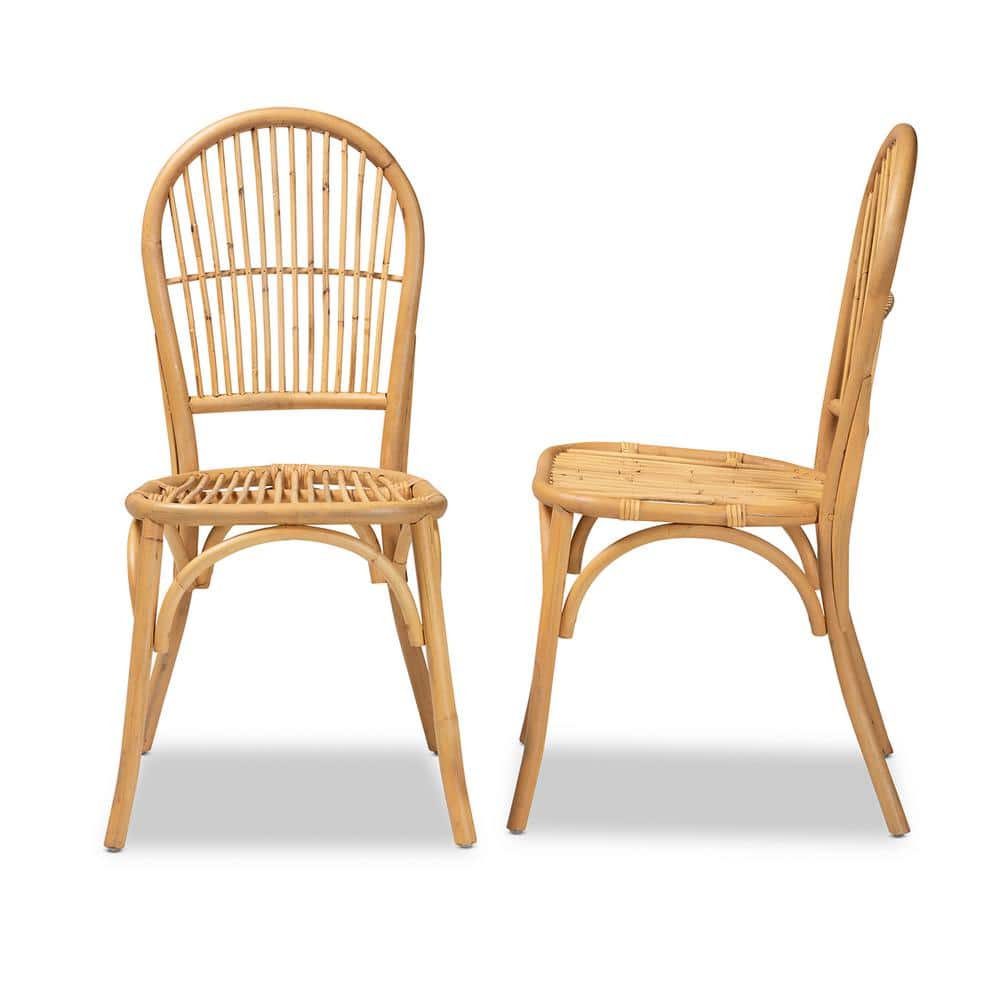 Wina Natural Brown Rattan Cane Dining Chair Set