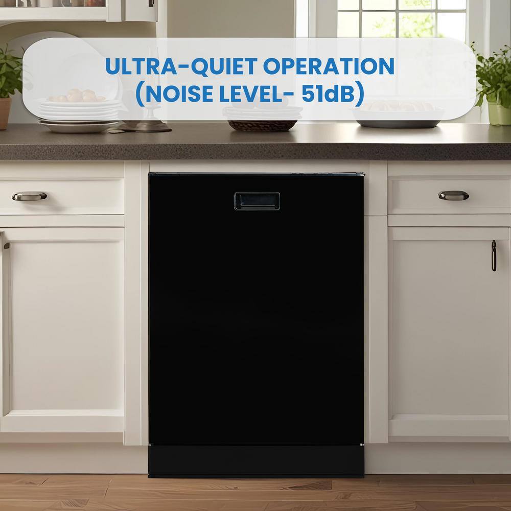 Black 24-Inch Energy Star Top Control Dishwasher