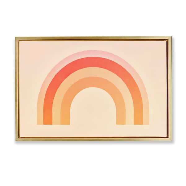 Stupell Industries Boho Rainbow with Gradient by Andrea Haase Gold Floater Frame Abstract Graphic Art Print 21 in. x 31 in.