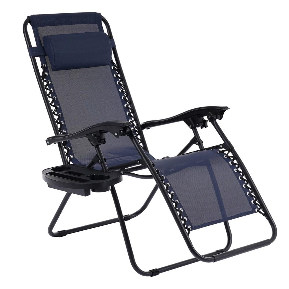 2-Piece Metal Outdoor Chaise Lounge Recliner Chair For Patio Lawn Beach Poo