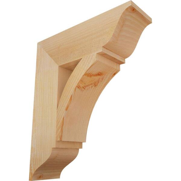 Ekena Millwork 6 in. x 24 in. x 20 in. Douglas Fir Thorton Traditional Rough Sawn Bracket