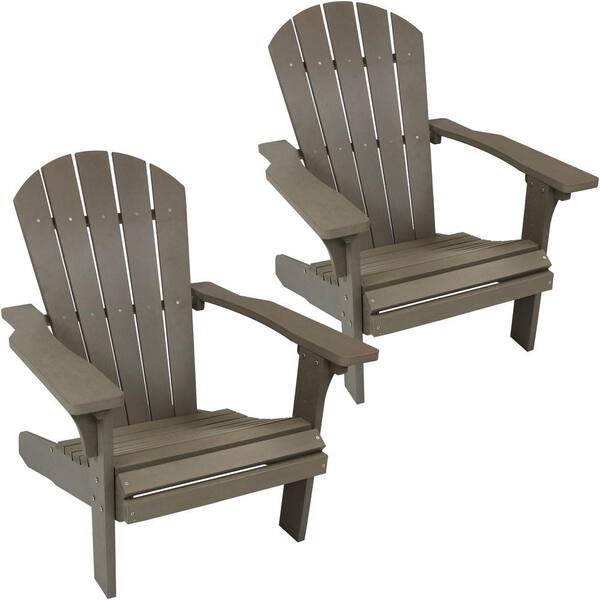 Sunnydaze All-Weather Gray Patio Plastic Adirondack Chair (Set of 2)