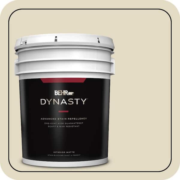 BEHR DYNASTY 5 gal. #770C-2 Belvedere Cream Matte Interior Stain-Blocking Paint & Primer