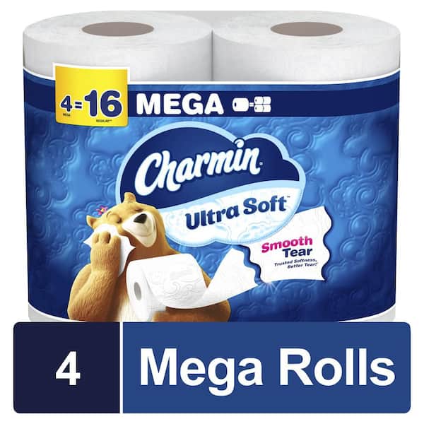 Ultra-Soft Smooth Tear Toilet Paper (224-Sheets Per Roll) (4-Mega Rolls)