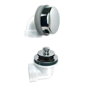 901 Series Sch. 40 PVC Bath Waste Half Kit with Push Pull Bathtub Stopper in Chrome Plated