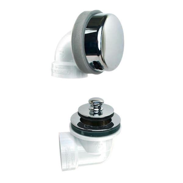 Watco 901 Series Sch. 40 PVC Bath Waste Half Kit with Push Pull Bathtub Stopper in Chrome Plated