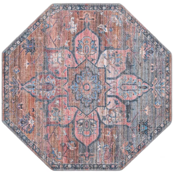Unique Loom Nostalgia Gem Multi 5 ft. 3 in. x 5 ft. 3 in. Machine Washable Area Rug
