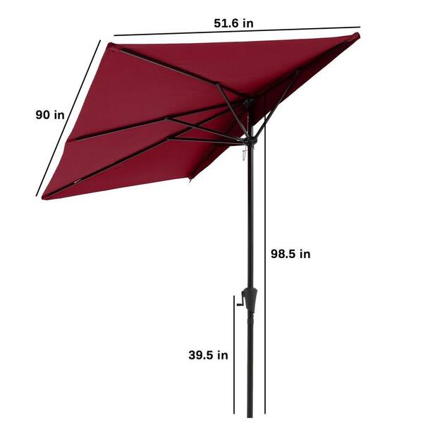 half rectangular patio umbrella Ditto 9 ft. Classic MidCentury Market A thick polyester canopy with UV protection can block up to 90% of harmful UV rays Qidvol 8'Half Rectangular Outdoor Patio