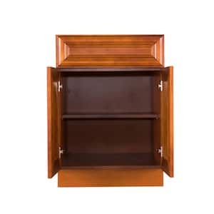 Cambridge Assembled 24x34.5x24 in. Base Cabinet with 2 Doors and 1 Drawer in Chestnut