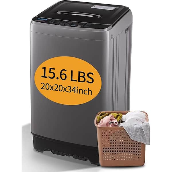 1.38 cu. ft. Full-Automatic Smart Home Top Load Washer in Dark Gray with Stainless Steel Drum, Multiple Washing Programs