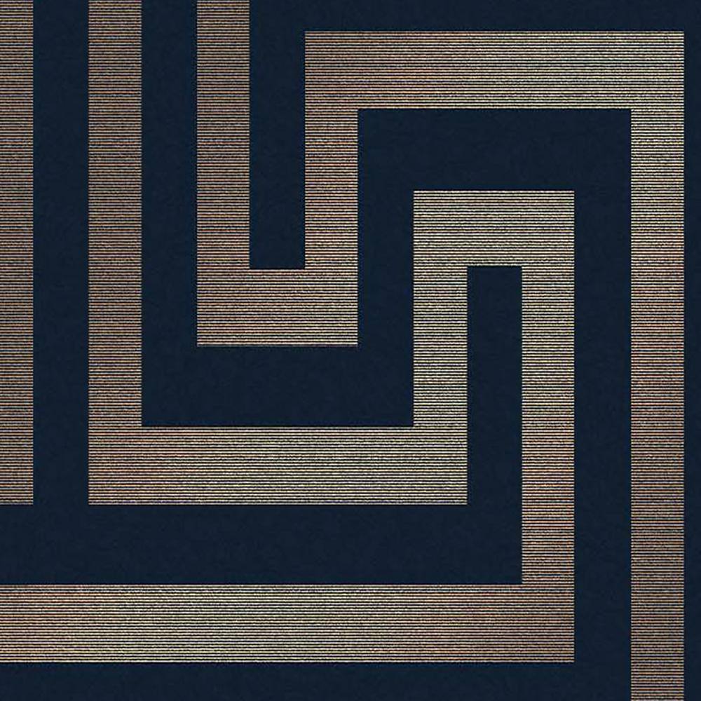 Metallic Greek Key Navy and Gold Removable Wallpaper
