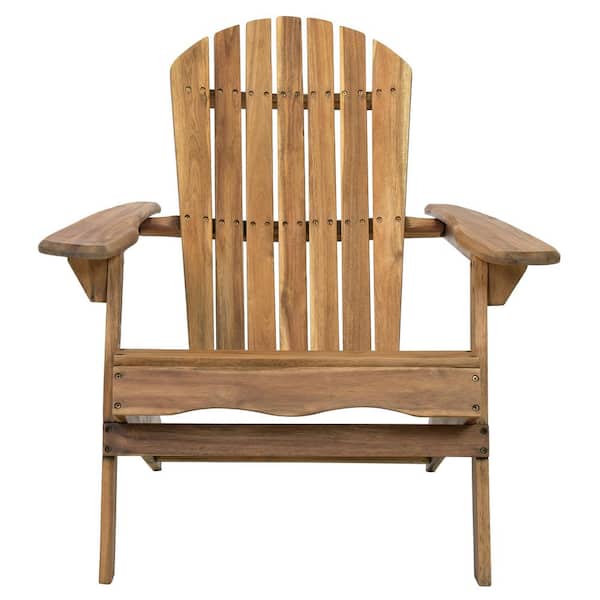 Brown Wood Outdoor Adirondack Chair for Garden (1-Pack)