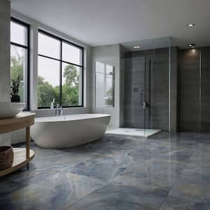 Aura Blue 24 in. x 48 in. Polished Porcelain Floor and Wall Tile (16 sq. ft./Case)