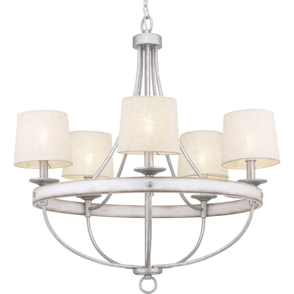 Gulliver 5-Light Galvanized Chandelier with Weathered Driftwood Texture