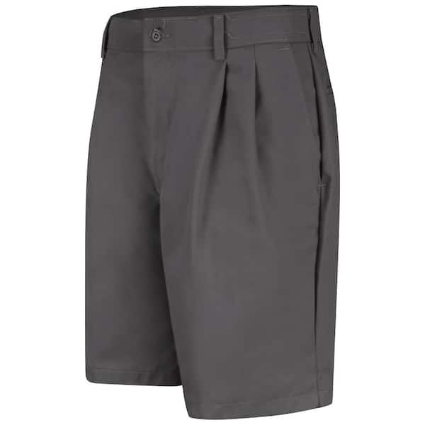 Red Kap Men's Size 34 in. x 10 in. Charcoal Pleated Front Short