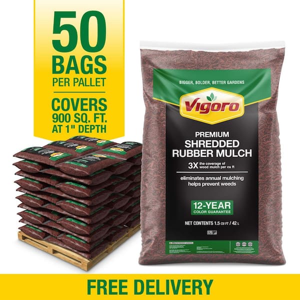 75 cu. ft. Red Shredded Rubber Mulch (50 Bags)