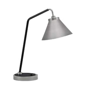 Delgado 16.5 in. Graphite and Matte Black Lamp Accent Lamp with Graphite Metal Shade