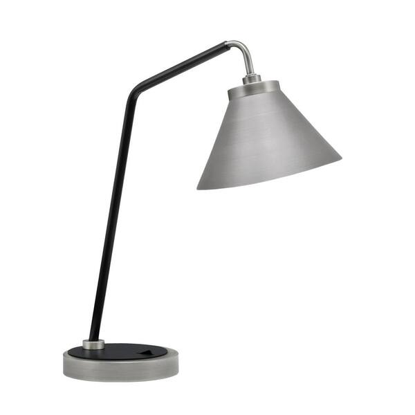Lighting Theory Delgado 16.5 in. Graphite and Matte Black Piano Desk Lamp with Graphite Metal Shade