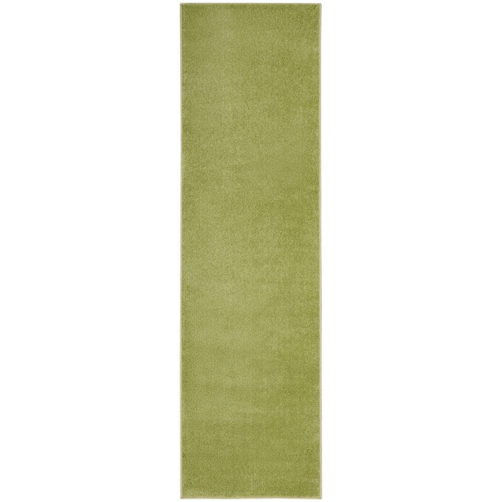 Moss Green Low Pile Indoor/Outdoor Runner Rug 2'2" x 7'6"