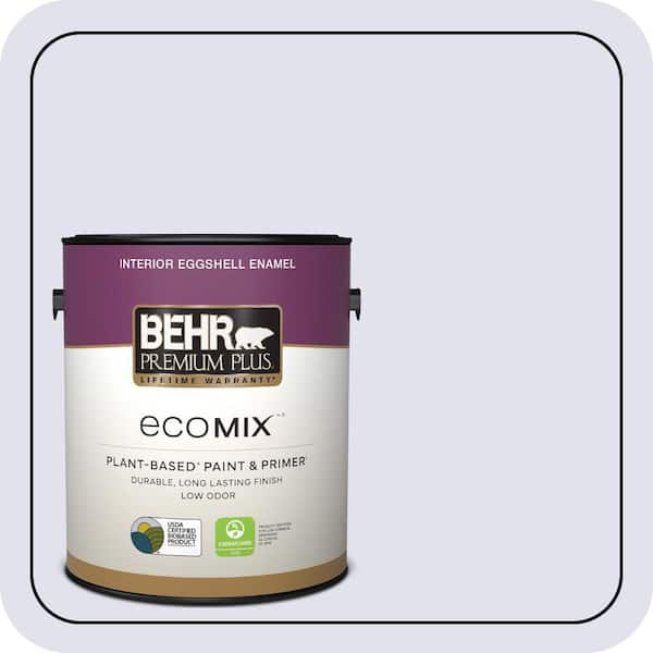 1 gal. #M550-1 White Lavender Eggshell Enamel EcoMix Plant-Based Interior Paint & Primer