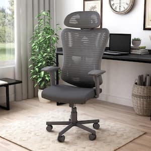 Indrie Black Fabric Ergonomic Swivel Office Chair