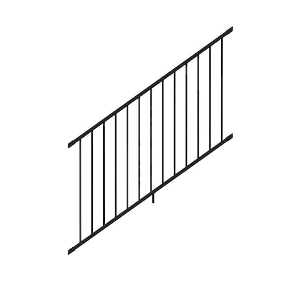 Rapid Rail 42 in. H x 72 in. W Textured Black Aluminum Stair Railing Kit