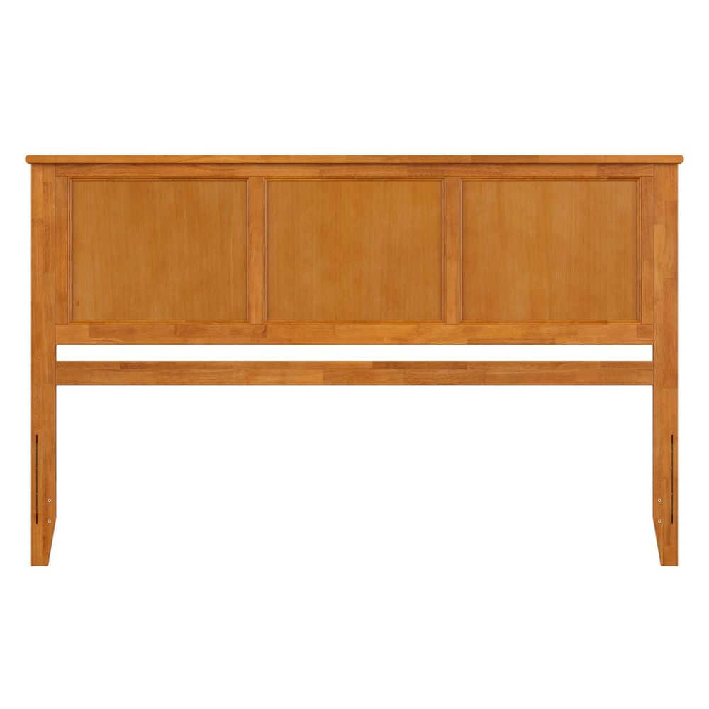 Madison King Light Toffee Solid Wood Panel Headboard with USB Charger