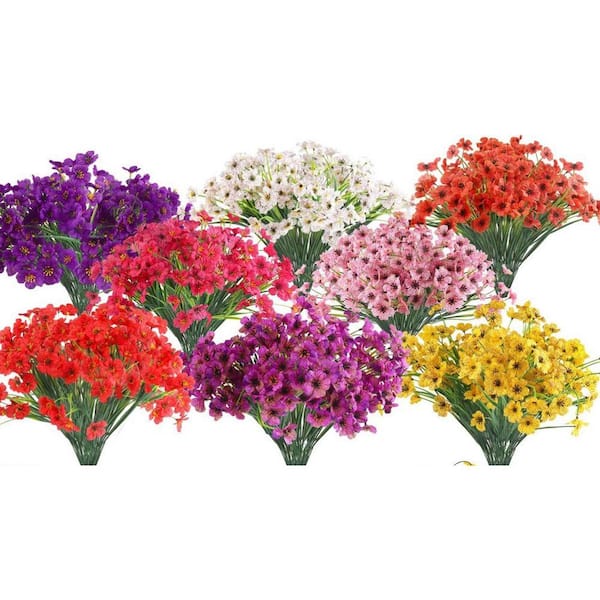 13.8 in. 24-Bundles Multi-Colored Artificial Flowers, Fake