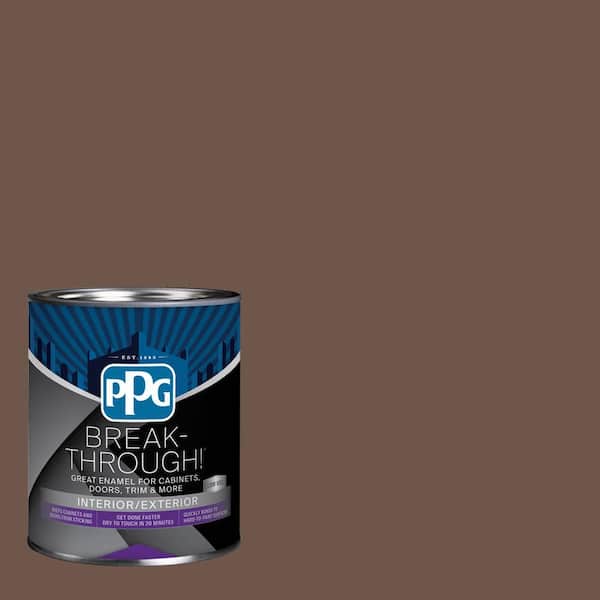 Break-Through! 1 qt. PPG1074-6 Caramelized Walnut Semi-Gloss Door, Trim & Cabinet Paint